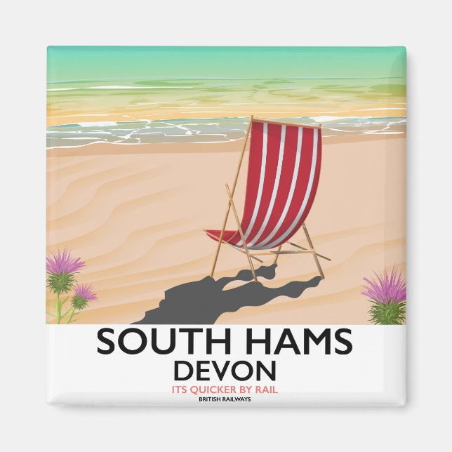 South Hams Devon strandaffisch Magnet (Framsidan)