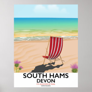 South Hams Devon-stranden poster