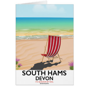 South Hams Devon-stranden poster Hälsningskort