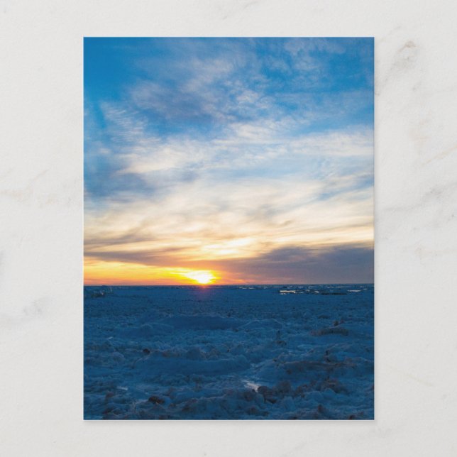 South Haven Lighthouse Frozen Sjö Michigan Vykort (Framsida)