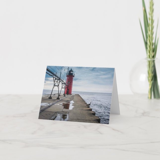 South Haven Lighthouse Notecard Kort (Framsida)