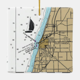 South Haven MI-diagram Julgransprydnad Keramik