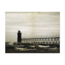 South Haven Michigan Fyren Stormigt Väder