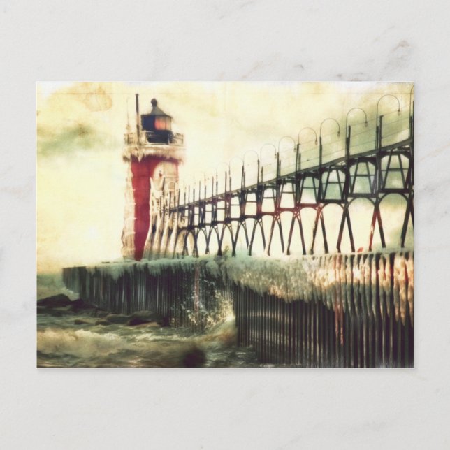 South Haven Michigan Lighthouse Vykort (Framsida)