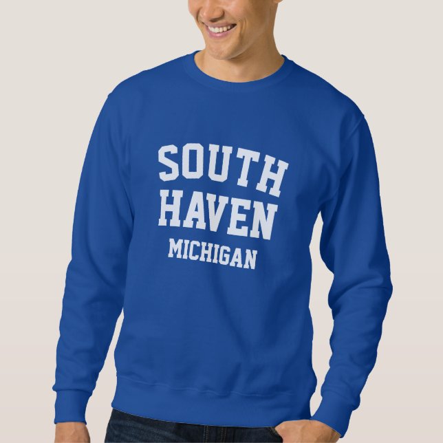 South Haven Michigan Prated Sweatshirt (Framsida)