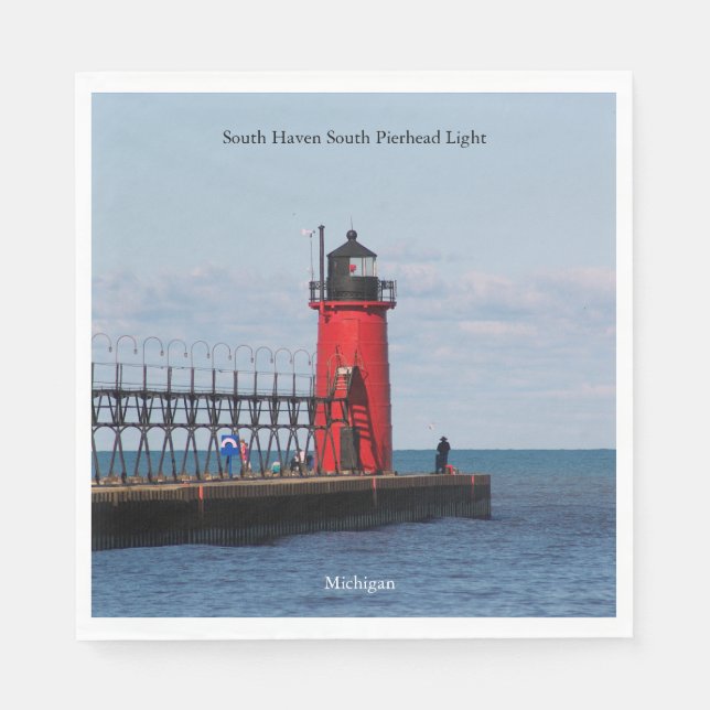 South Haven South Pierhead Light napkin Pappersservett (Framsidan)