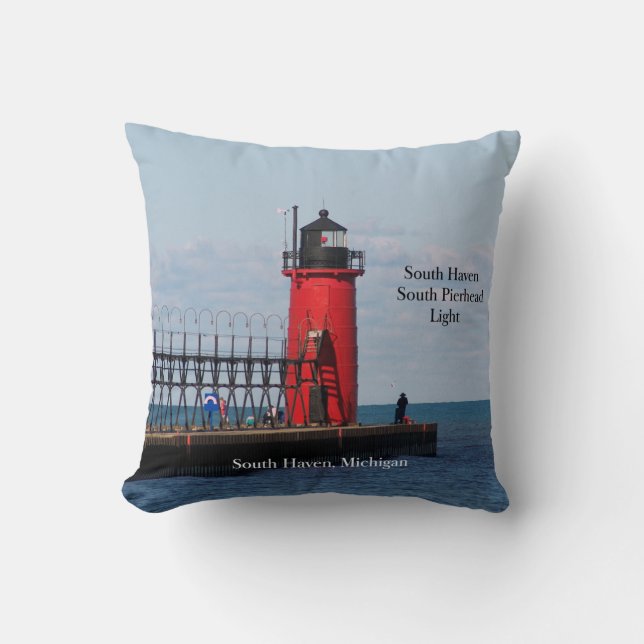 South Haven South Pierhead Light Square Kudde (Framsida)