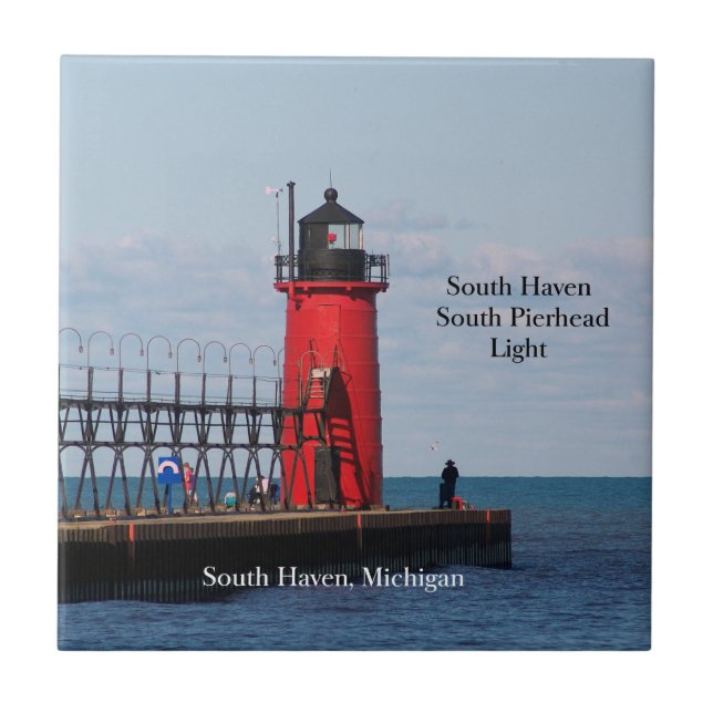 South Haven South Pierhead Light tile Kakelplatta (Framsidan)