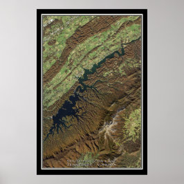 South Holston Sjö Tennessee Satellite Karta Poster