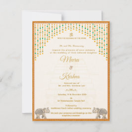 South Indian Temple Wedding Invitation Suite Inbjudningar