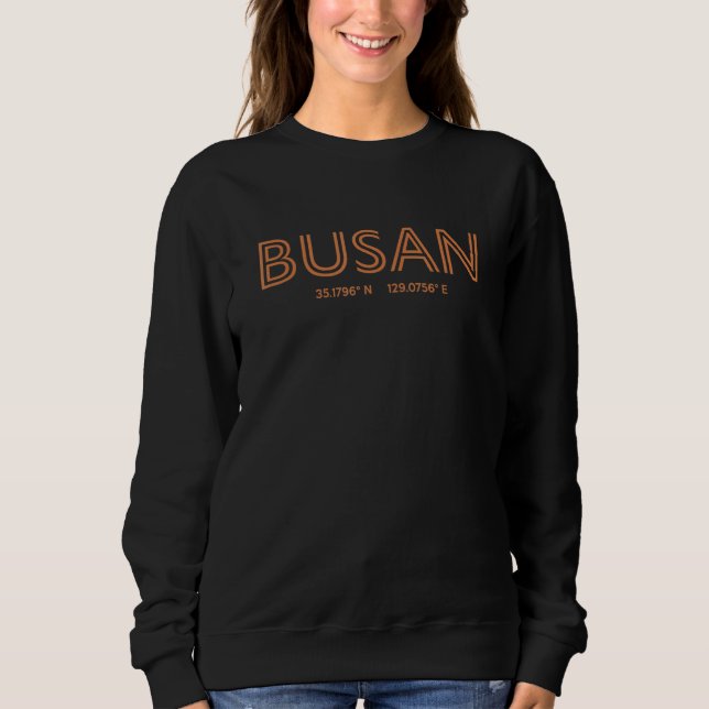 South Korea City Coordinates   Busan T Shirt (Framsida)