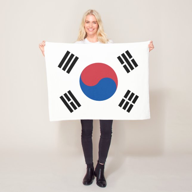 South Korea Flag Fleecefilt (På plats)