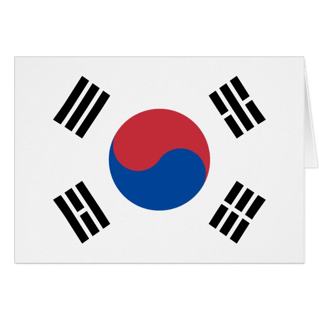 South Korea Flag Hälsningskort (Framsidan Horizontal)