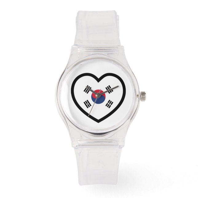 South Korea Flag Heart Armbandsur (Framsida)