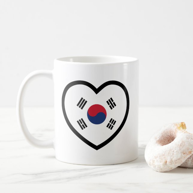 South Korea Flag Heart Kaffemugg (Med munk)