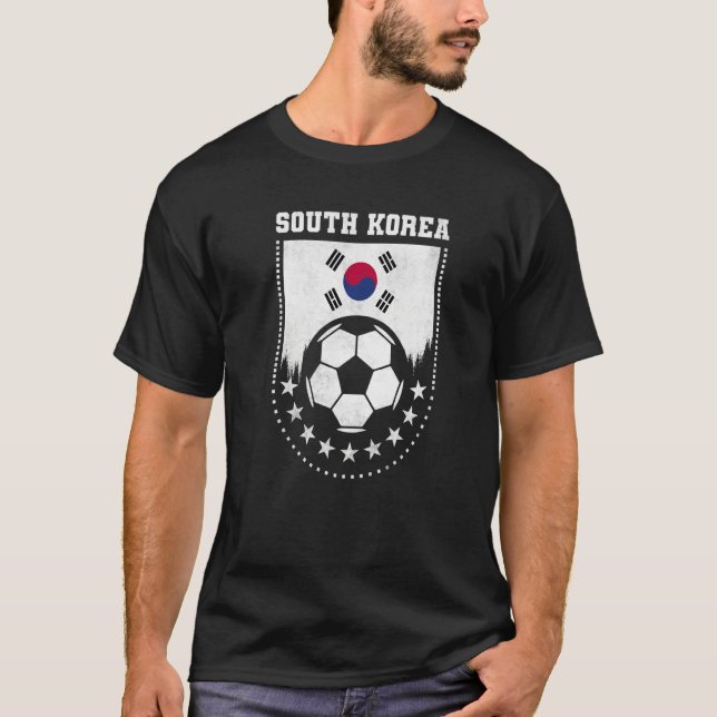 South Korea Flag Soccer Fan   T Shirt (Framsida)