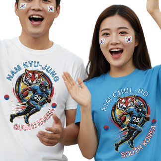 South Korea Football Tiger Athlete Dynamic Graphic T Shirt