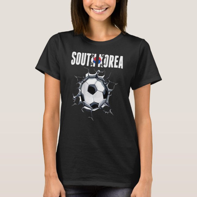 South Korea Soccer Fans - Korean Football In Crack T Shirt (Framsida)