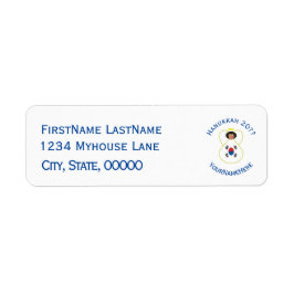 South Korean Angel Hanukkah Flag Personalized Returadress Etikett