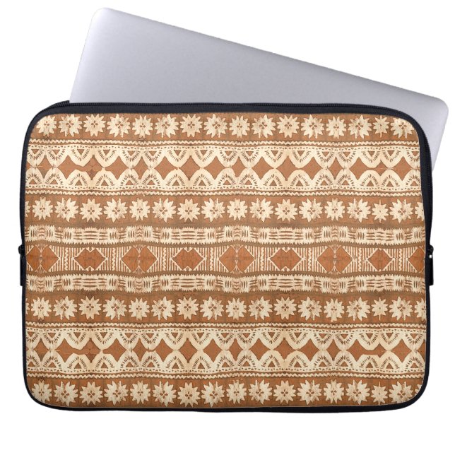 South Pacific stam- Wood mönsterlaptop sleeve 13 (Framsidan)