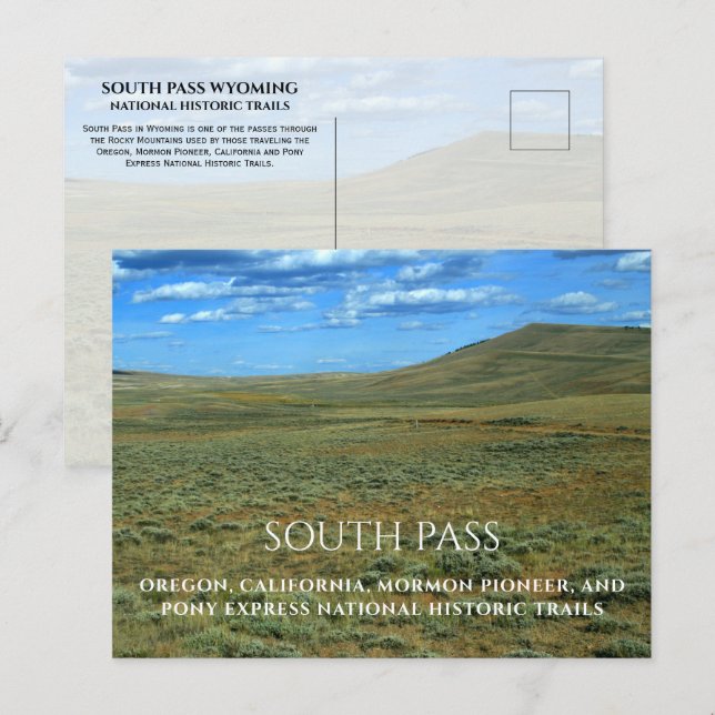 South Pass Wyoming, nationella historiska spår Vykort (Fram/baksida)
