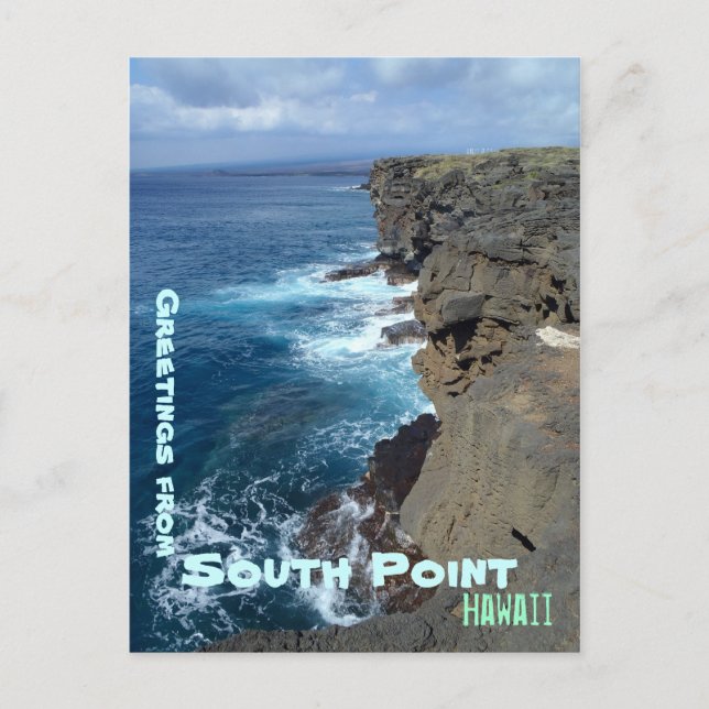 South Point Big Island Hawaii kust postkort Vykort (Framsida)