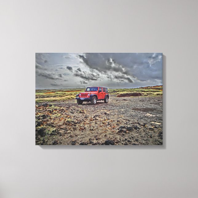 South Point Hawaii jeep äventyr canvas art (Framsida)