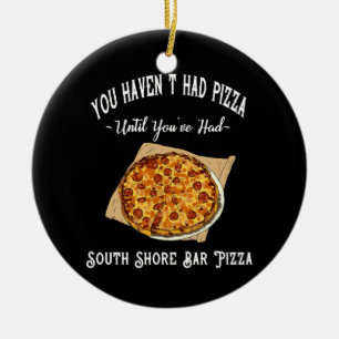 South Shore Bar Pizza Trälåda Skylt Julgransprydnad Keramik