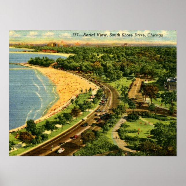 South Shore Drive, Chicago, Vintage Poster (Framsidan)