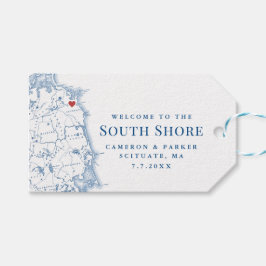 South Shore Massachusetts Karta Elegant bröllop Presentetikett