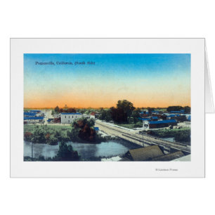 South Side Aerial View of TownPorterville, CA Hälsningskort