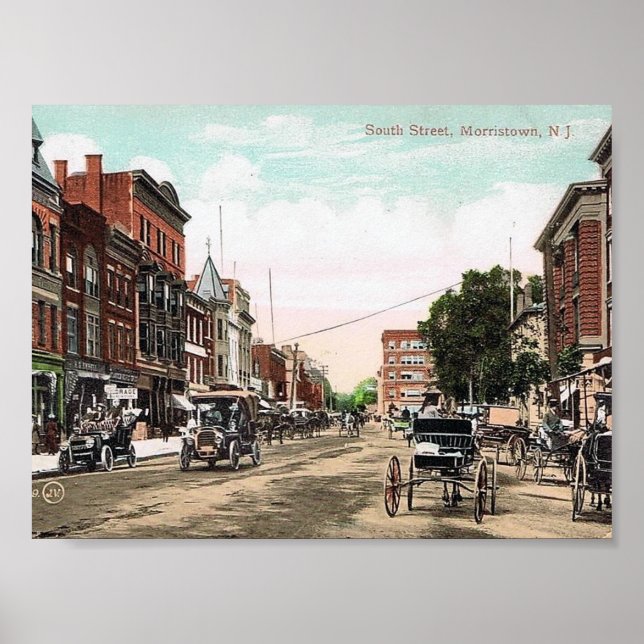South Street, Morristown NJ, Vintage Poster (Framsidan)