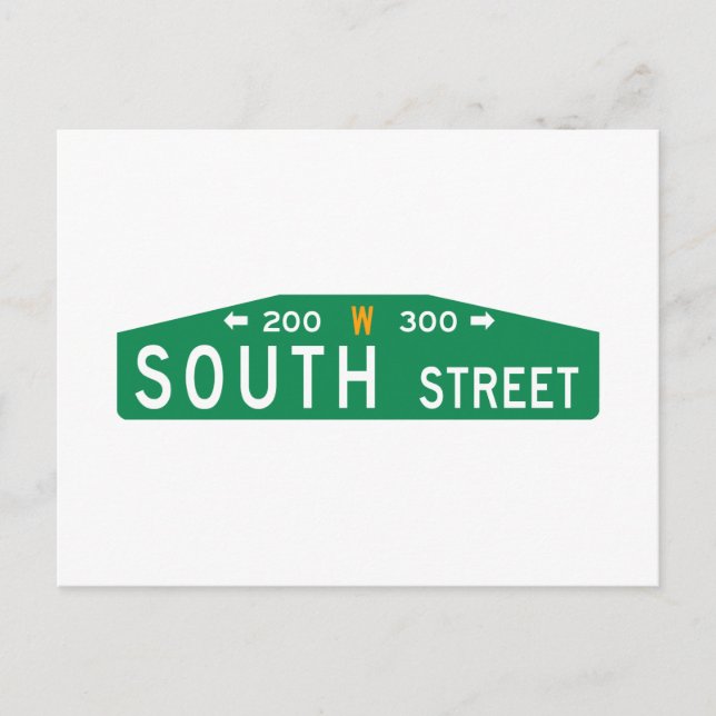 South Street, Philadelphia, PA Street Sign Vykort (Framsida)
