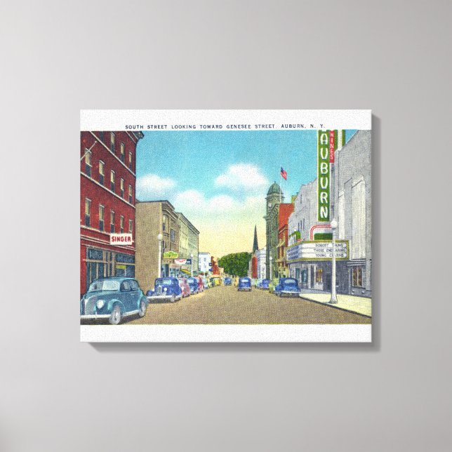 South Street View of Genesee Street Canvastryck (Framsida)
