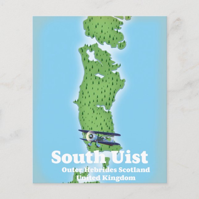 South Uist Outer Hebrides Scotland karta Flygblad (Framsidan)