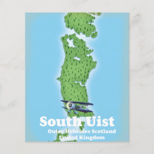 South Uist Outer Hebrides Scotland karta Flygblad
