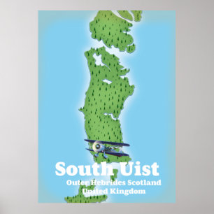 South Uist Outer Hebrides Scotland karta Poster