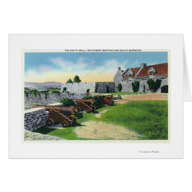 South Wall, Southwest Bastion, South Barracks Hälsningskort (Framsidan Horizontal)
