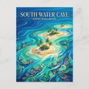 South Water Caye marina reservat Belize Vykort