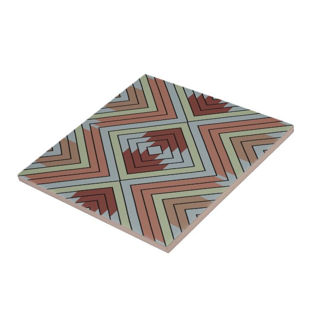 South West American Indian Style Patterned Art Kakelplatta (Sidan)