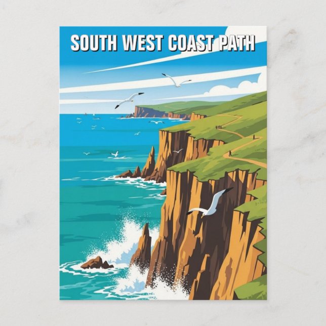 South West Coast Path England resa Vykort (Framsida)