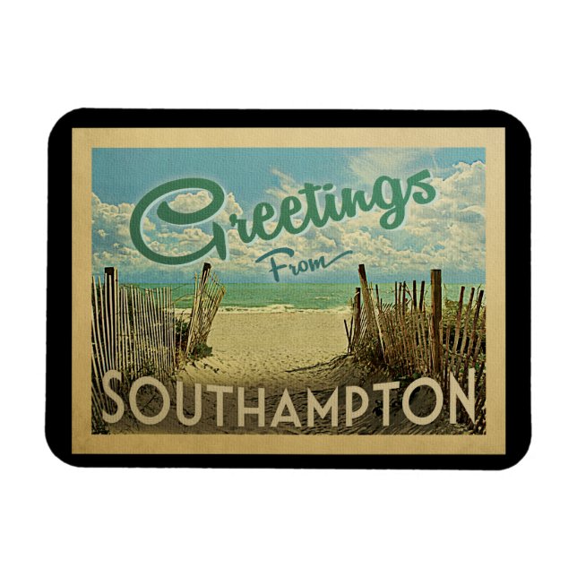 Southampton Beach Vintage resor Magnet (Horisontell)