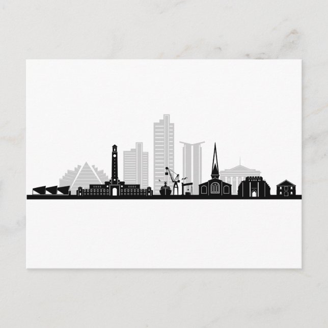 SOUTHAMPTON England fotboll City Skyline Silhuett Vykort (Framsida)
