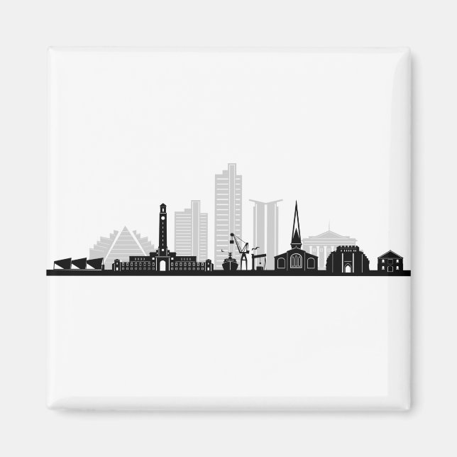 SOUTHAMPTON England fußball City Skyline Silhouett Magnet (Framsidan)