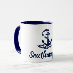 Southampton - Havsblått och vitt Mugg i Stil