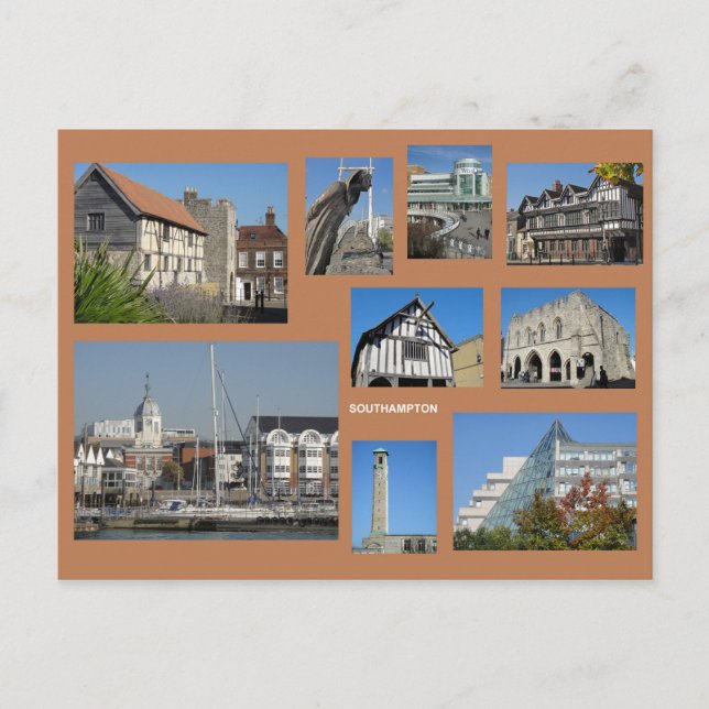 Southampton-vykort med flera bilder vykort (Framsida)