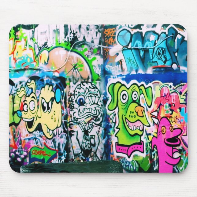 Southbank Skatepark Graffiti Mousepad Musmatta (Framsidan)