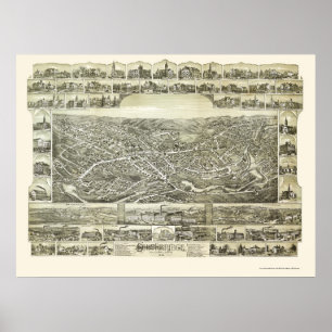 Southbridge panorama- karta för MORSOR - 1892 Poster