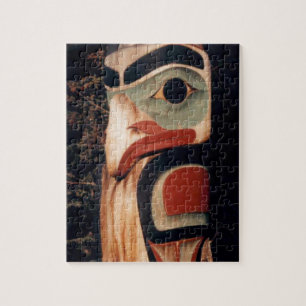 Southeast Alaska Wood Carved Totem Pole Pussel