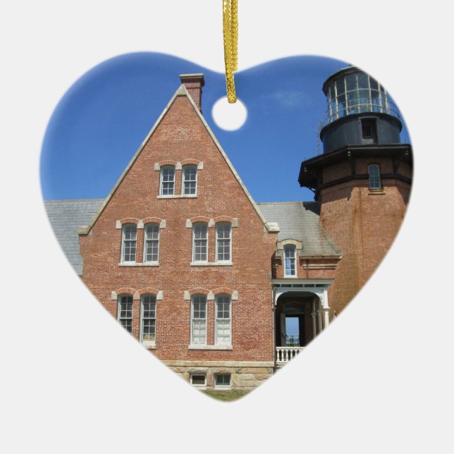 Southeastfyr som bygger kvarterön julgransprydnad keramik (Framsidan)